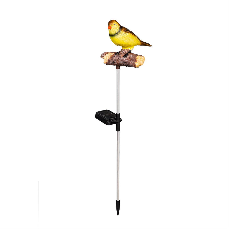 Sparrow Chirping Charmer Solar Garden Stake