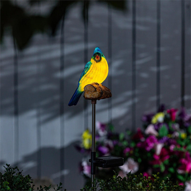 Blue Jay Chirping Charmer Solar Garden Stake