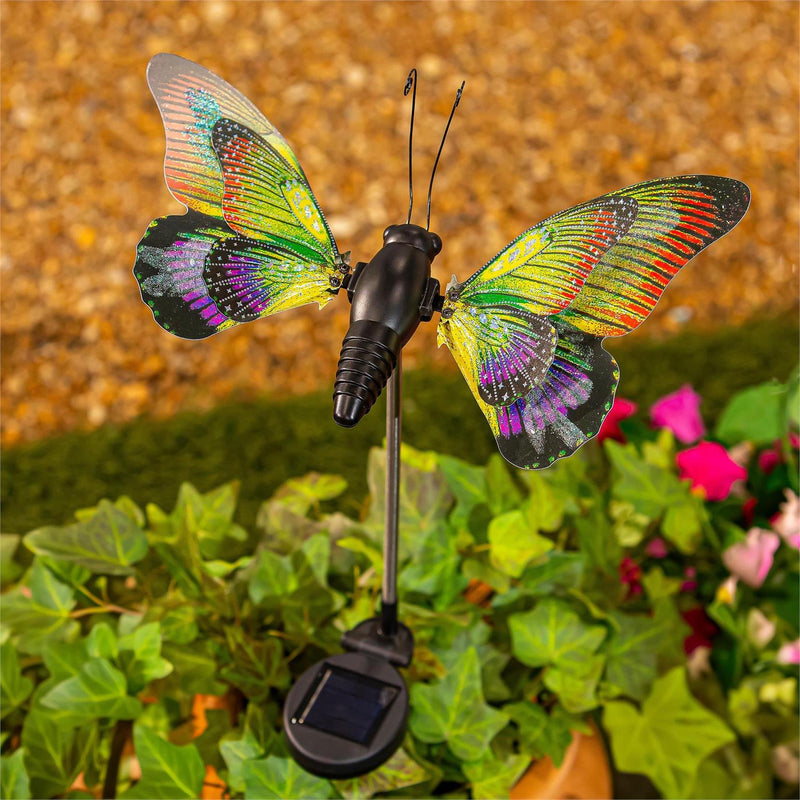 Flutterfly Solar Garden Stake, Rainbow