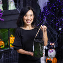 Laser Cut Spider Web Solar Lantern, 9"H