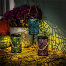 Laser Cut Spider Web Solar Lantern, 9"H