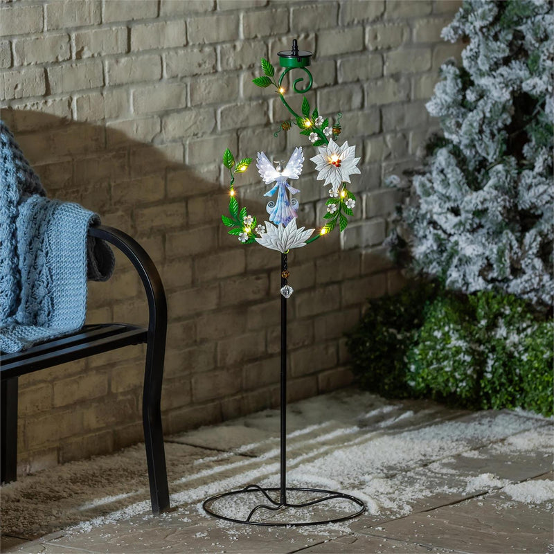 Season to Sparkle Garden Stake, 4-in-1 Solar Garden Stake, Angel, 48"H