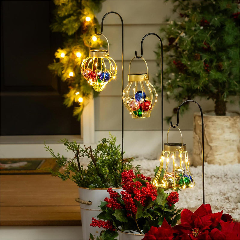 Joyful Traditions Garden Stake, Solar Garden Stake, Ornament Ball, 36"H, Asst of 3