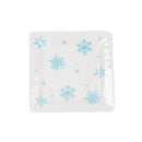 Evergreen Home Accents,13.75" Melamine Square Platter, Winter Frost,13.8x13.8x1 Inches