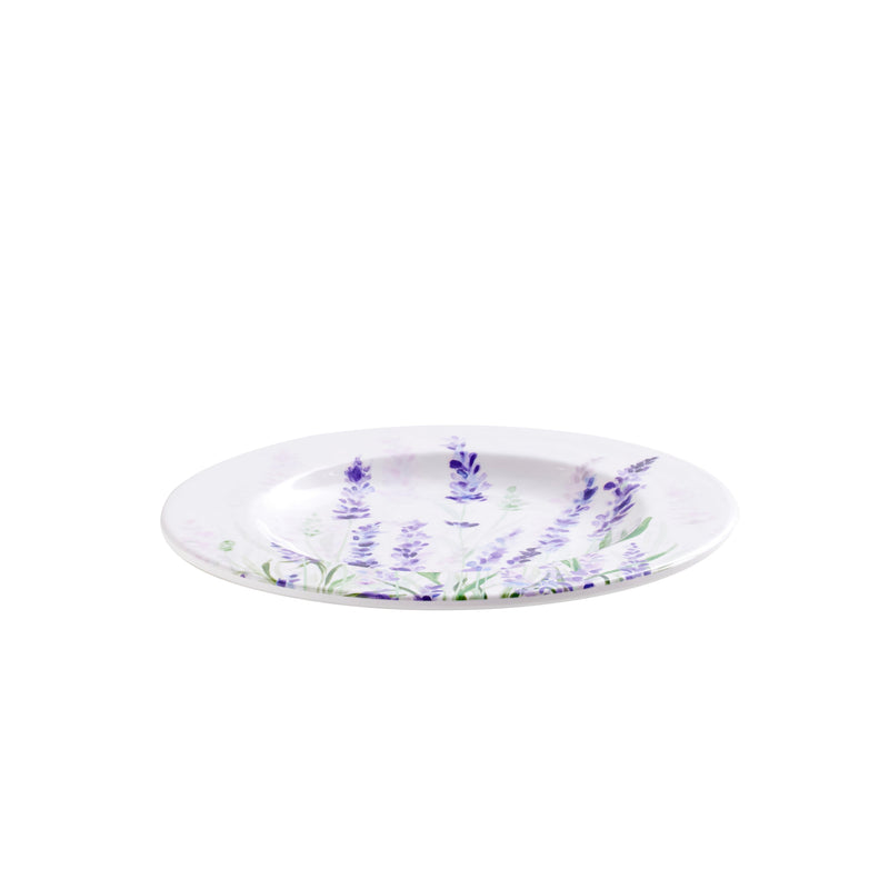 Evergreen Home Accents,9" Melamine Salad Plate, Lavender Fields,8.93x8.93x1 Inches