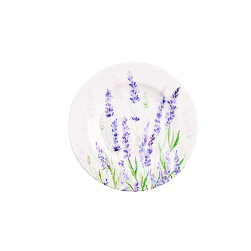 Evergreen Home Accents,9" Melamine Salad Plate, Lavender Fields,8.93x8.93x1 Inches