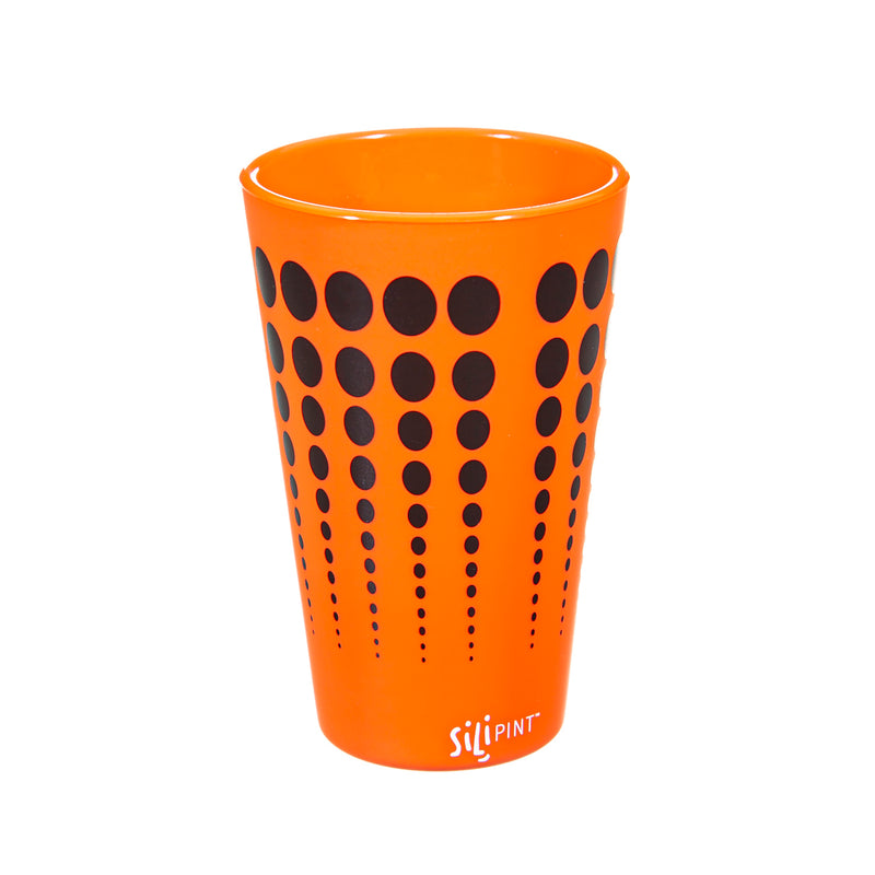 Evergreen Tabletop,Silipint, Pint, Orange with Black Dots,3.62x5.75x3.62 Inches
