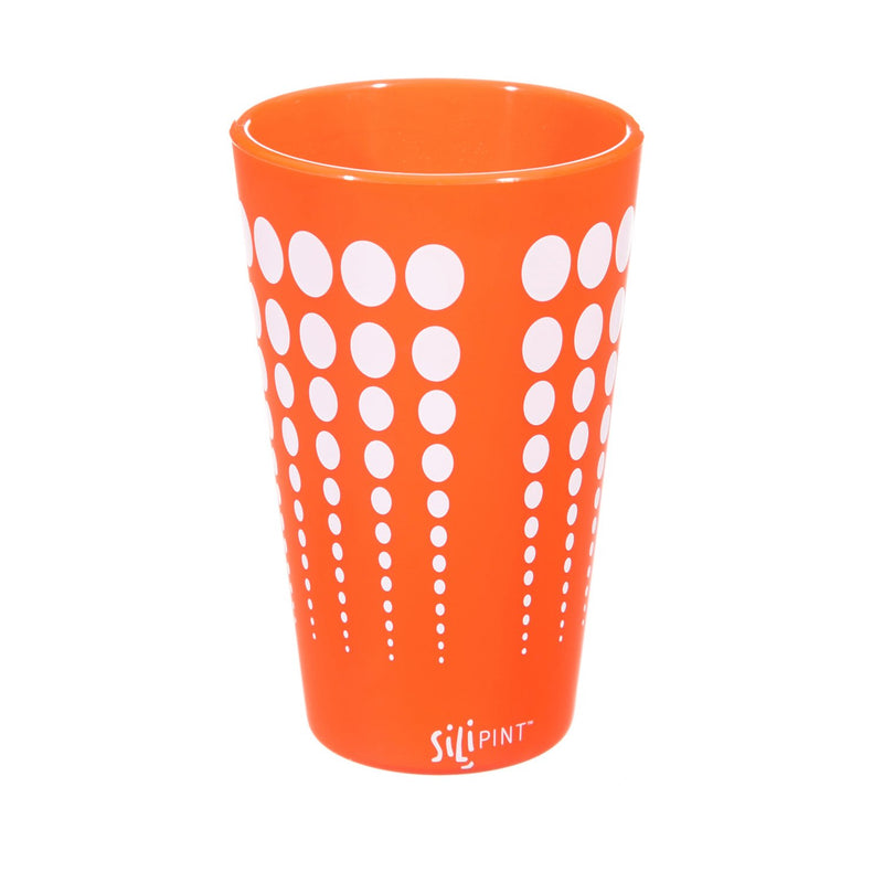 Evergreen Accessory,Silipint, Pint, Orange with White Dots,3.62x5.75x3.62 Inches