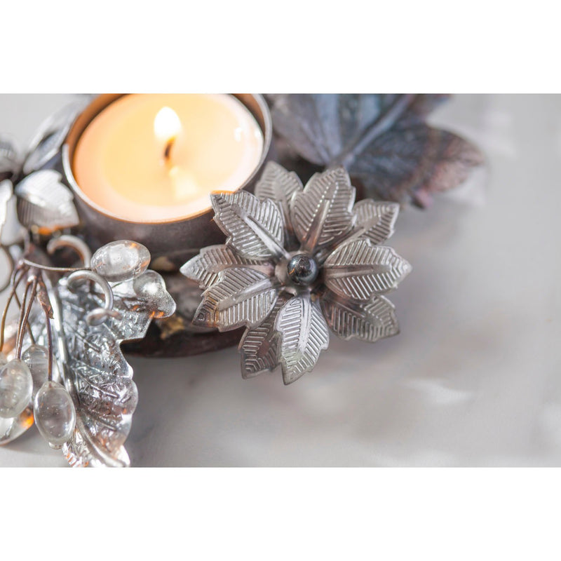 Metal Flower with Candle Holder/Tealight Holder,2 Asst,2thm010