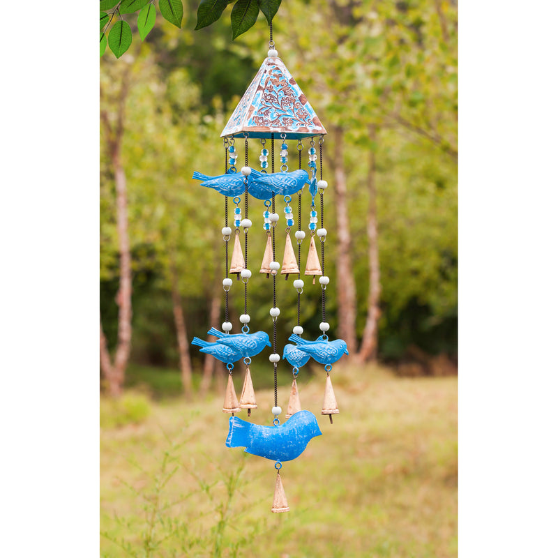 Sky Blue Bird Garden Bells,2wc007