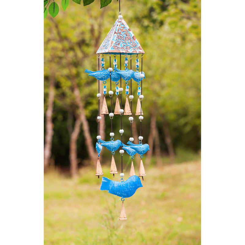 Sky Blue Bird Garden Bells,2wc007