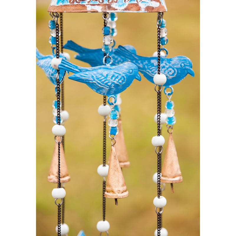 Sky Blue Bird Garden Bells,2wc007