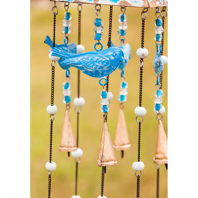 Sky Blue Bird Garden Bells,2wc007