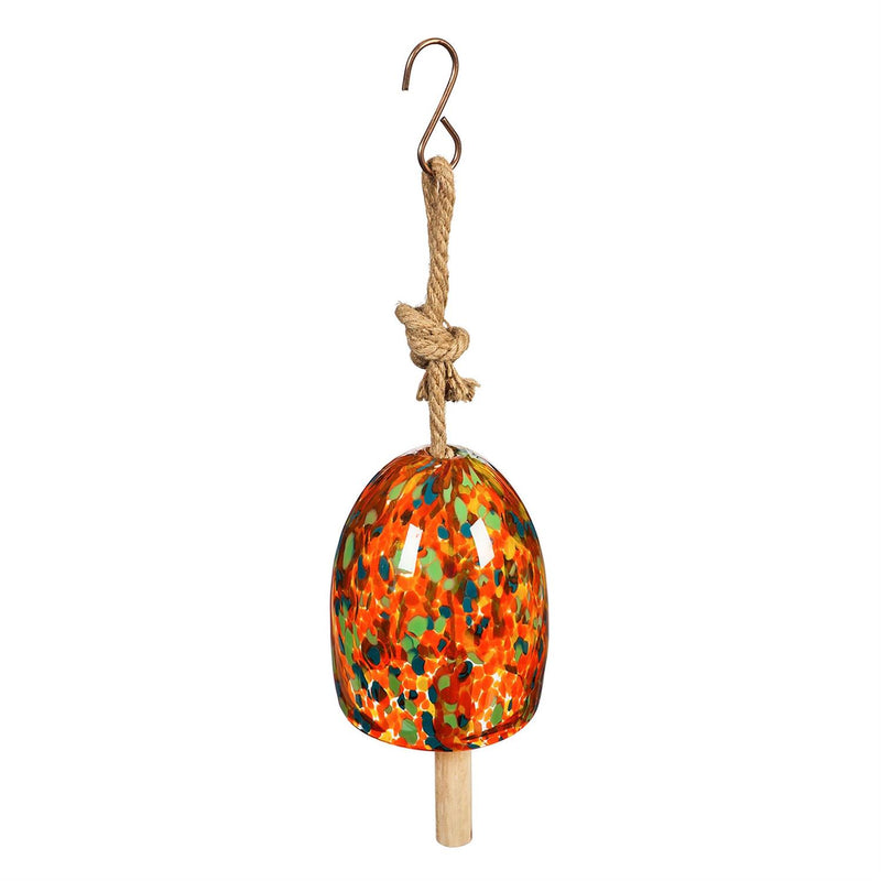 Art Glass Speckle Orange Bell Chime