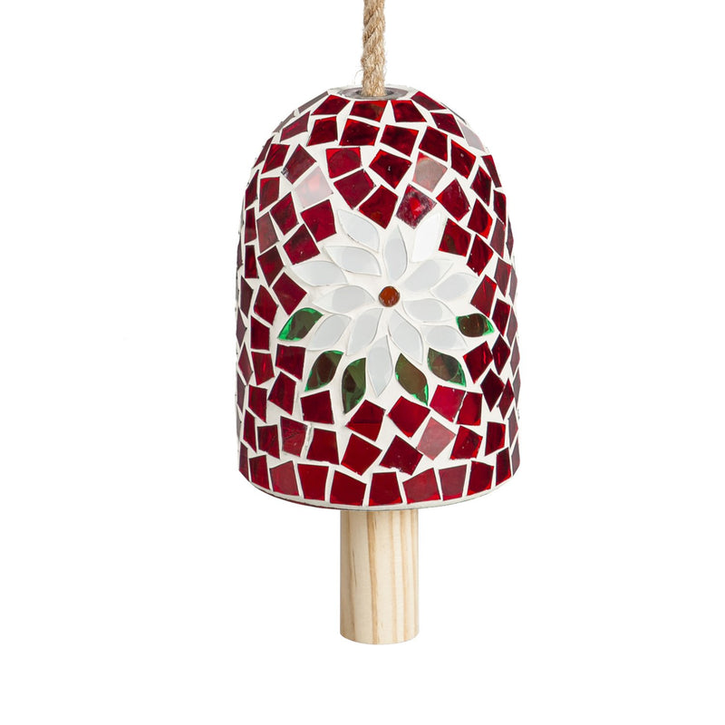 Poinsettia Mosaic Bell Chime, 2 ASST.,2wc2085