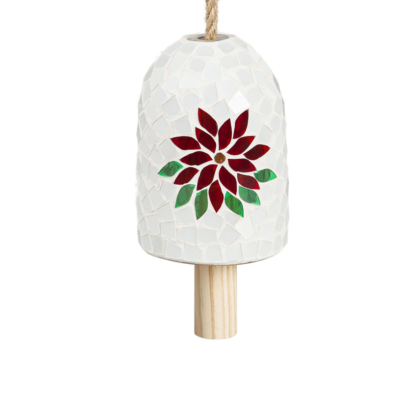 Poinsettia Mosaic Bell Chime, 2 ASST.