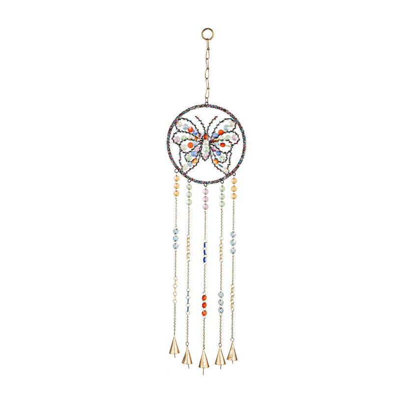 Beaded Butterfly Wind Chime,2wc2106