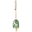 Pollinator Garden Bell, Mosaic Glass, Green Dragonfly