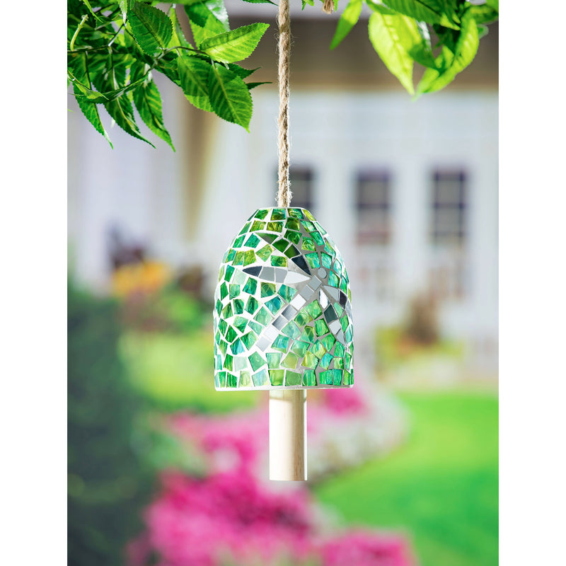 Green with Dragonfly Mosaic Bell Chime,2wc2117