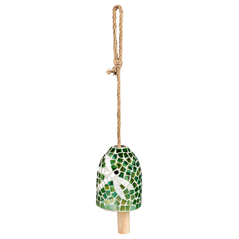 Green with Dragonfly Mosaic Bell Chime,2wc2117