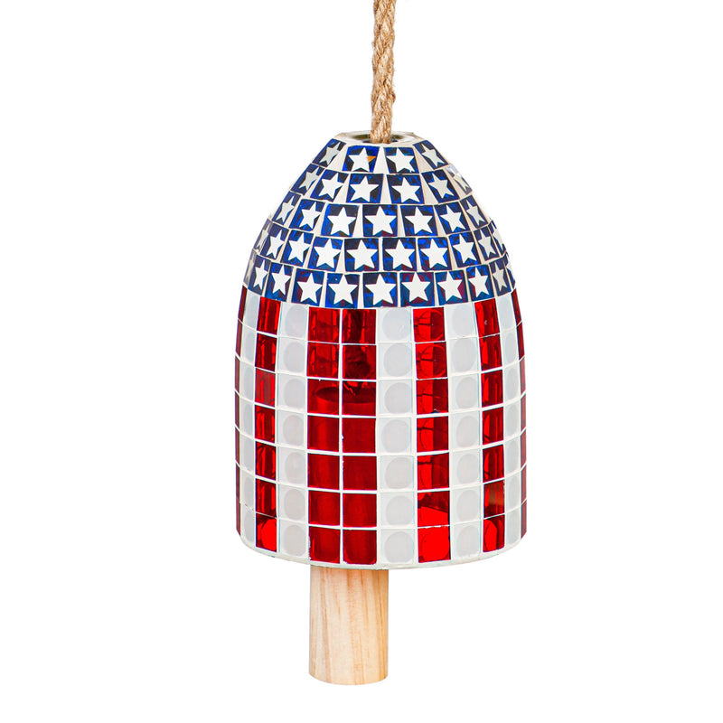 American Flag Mosaic Bell Chime,2wc2176