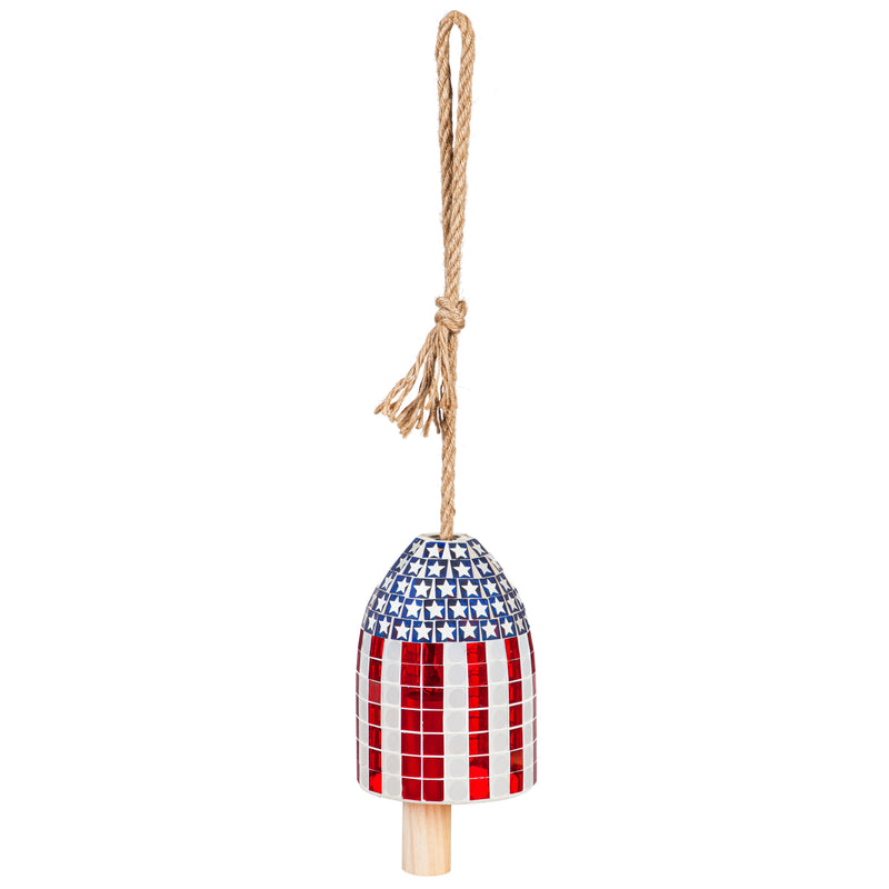 American Flag Mosaic Bell Chime,2wc2176