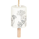 Garden of Wonder Garden Bell, Ceramic Bell with Rope, Dandelion & Fern Leaves, Set of 2