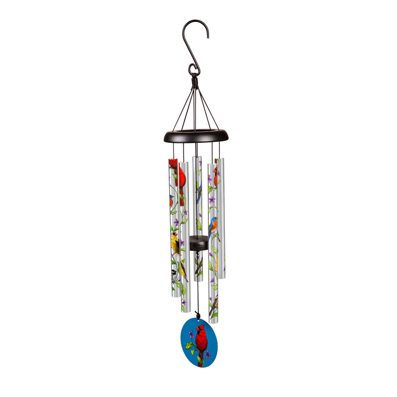 Evergreen Wind,27" H Printed Hand Tuned Wind Chime, Cardinal,5.12x5.12x27 Inches