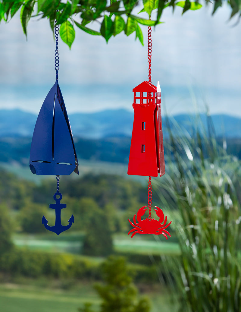 Evergreen Wind,Metal Decorative Shaped Bell, Sail Boat,5x5x26 Inches