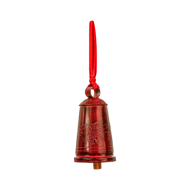 Evergreen Wind,8" Debossed Metal Bell,4x4x14 Inches