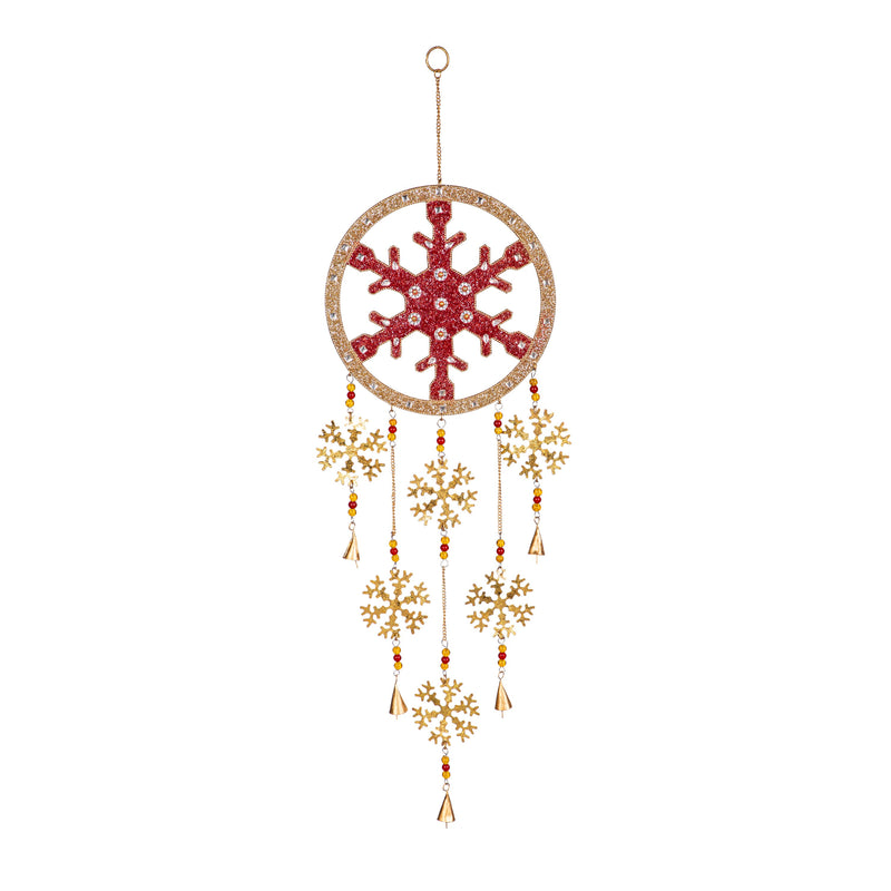 Evergreen Wind,36" Metal Beaded Holiday Wind Chime,11x1x36 Inches