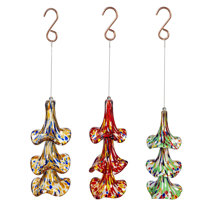 Garden of Wonder Garden Bell, Art Glass, 3-Tiered Bell, Asst of 3