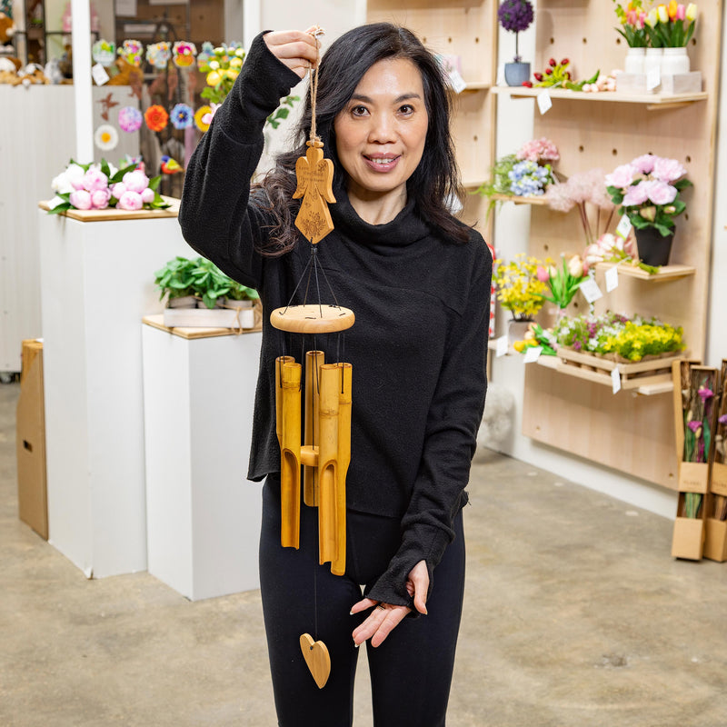 Angel Memorial Bamboo Wind Chime, 37" H