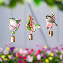 What She Shed Garden Bell, Resin, Floral Bird, Asst of 3