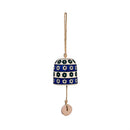 Hand-Painted Ceramic Bell with Dangler, Teal