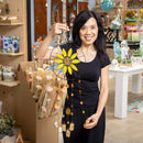 Petal & Plow Wind Chime, Beaded Glass, Sunflower