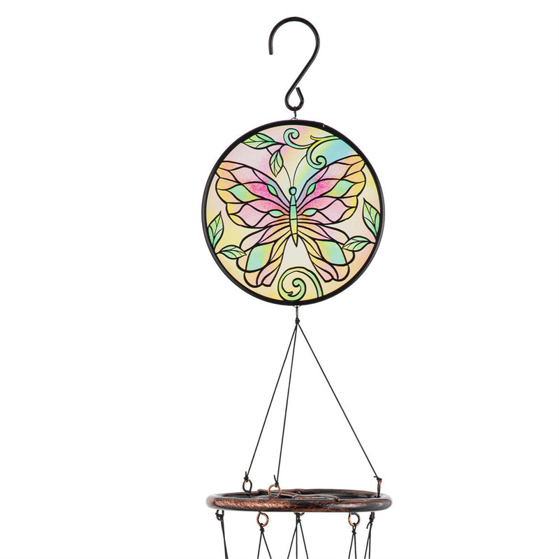 Butterfly Memorial Stained Glass Wind Chime