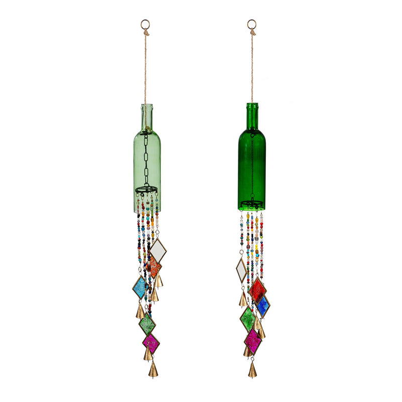 Garden of Wonder Outdoor Hanging Decor, Glass Bottle, Asst of 2