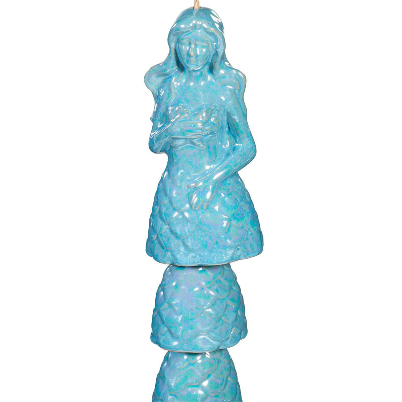 Palm Beach Garden Bell, Ceramic Bell, Iridescent Mermaid