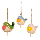 What She Shed Garden Bell, Ceramic, Mini Bird, Asst of 3