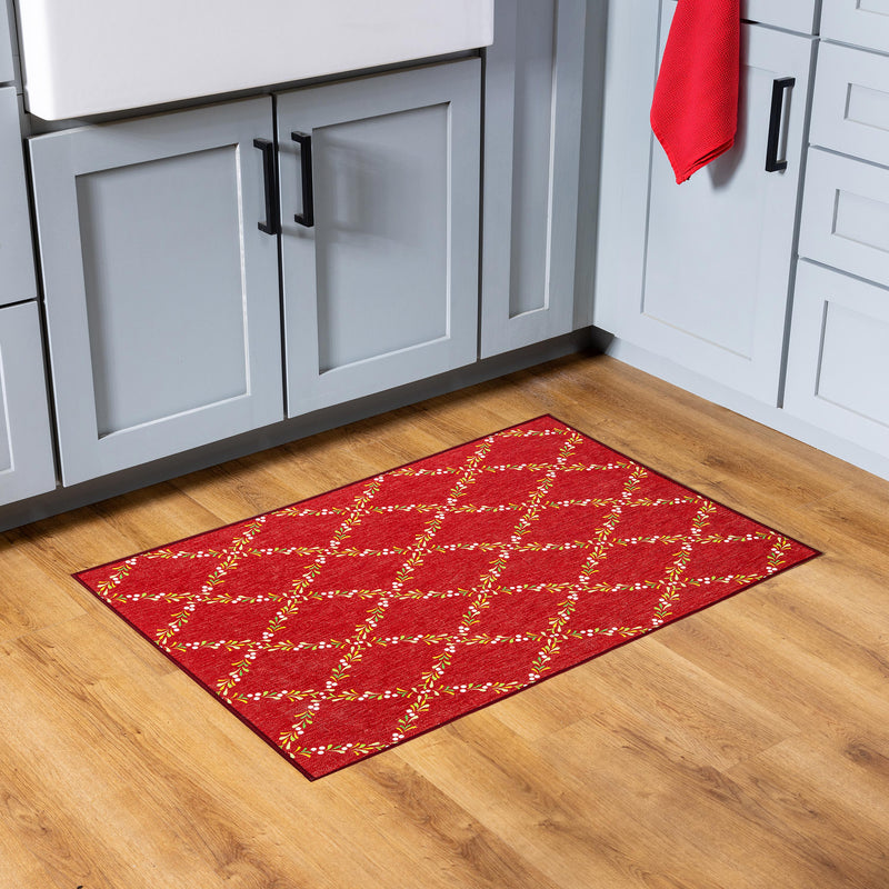 Welcome Foliage Pennant  Washable Mat 24"x 36"