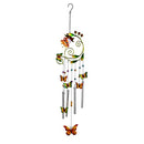 Glass and Metal Flower with Butterflies Windchime