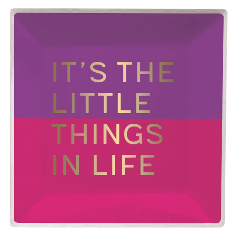 6" Artisan Glass Square Plate w/ Silicone Paint, It's the Little Things,3ag004