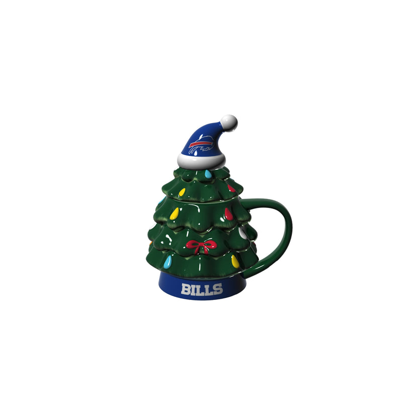 Evergreen Home Accents,18oz. Holiday Tree Cup Gift Set, Buffalo Bills,4.84x6.42x7.09 Inches