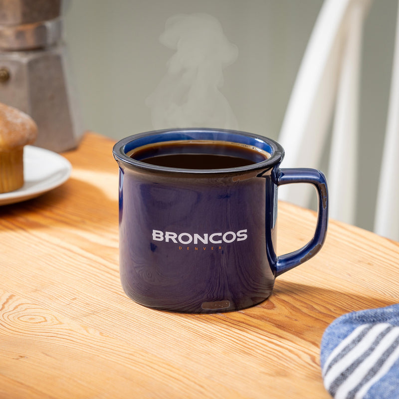 Denver Broncos Ceramic Camp Cup with Enamel Finish, 14oz