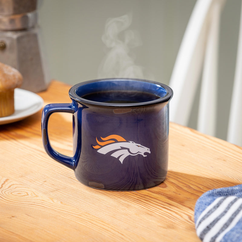 Denver Broncos Ceramic Camp Cup with Enamel Finish, 14oz