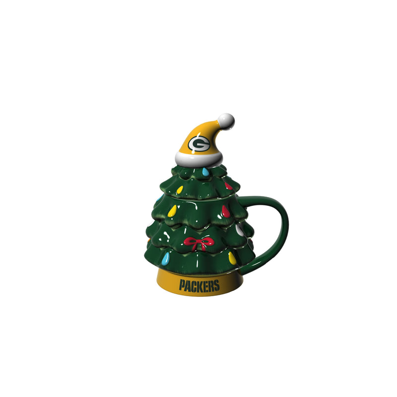 Evergreen Home Accents,18oz. Holiday Tree Cup Gift Set, Green Bay Packers,4.84x6.42x7.09 Inches