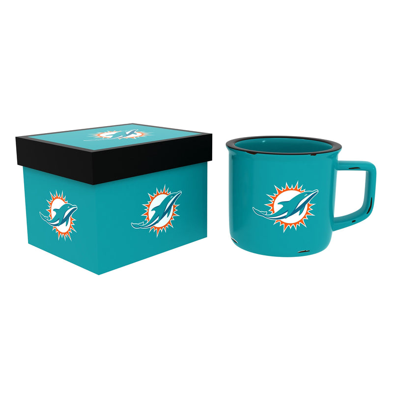 Miami Dolphins Ceramic Camp Cup with Enamel Finish, 14oz