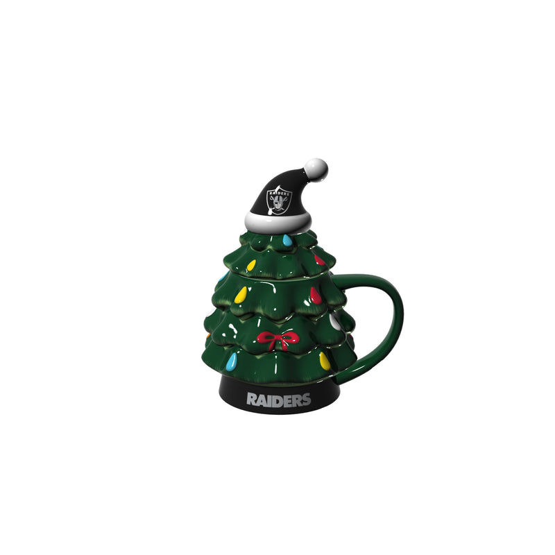 Evergreen Home Accents,18oz. Holiday Tree Cup Gift Set, Las Vegas Raiders,4.84x6.42x7.09 Inches