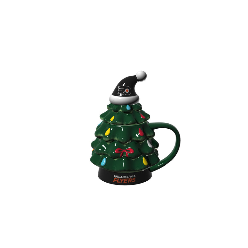 Evergreen Home Accents,18oz. Holiday Tree Cup Gift Set, Philadelphia Flyers,4.84x6.42x7.09 Inches